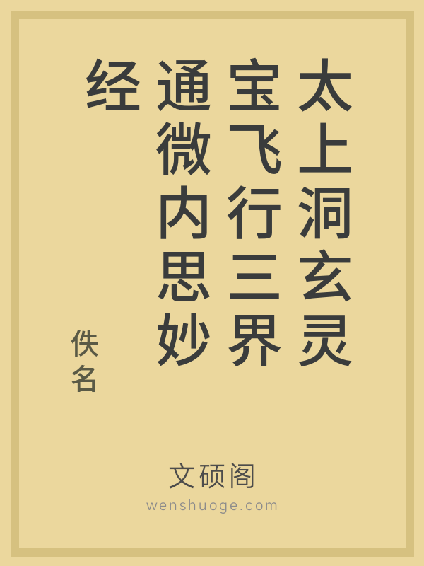 太上洞玄灵宝飞行三界通微内思妙经