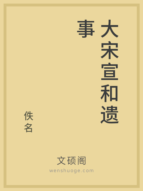 大宋宣和遗事的书籍封面