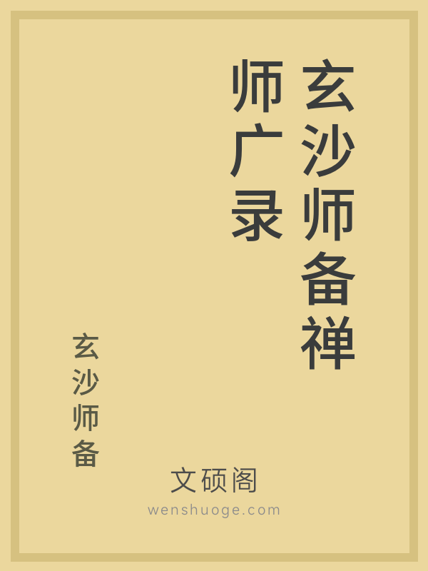 玄沙师备禅师广录的书籍封面