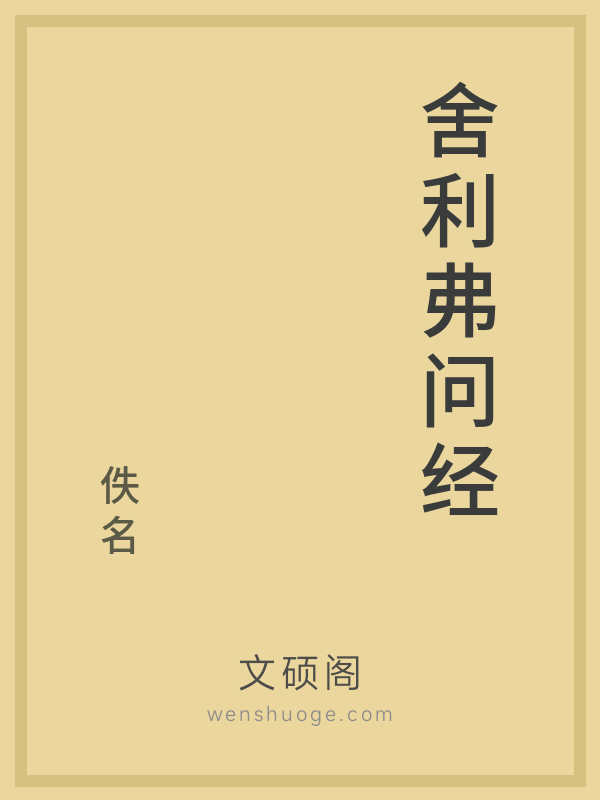 舍利弗问经的书籍封面
