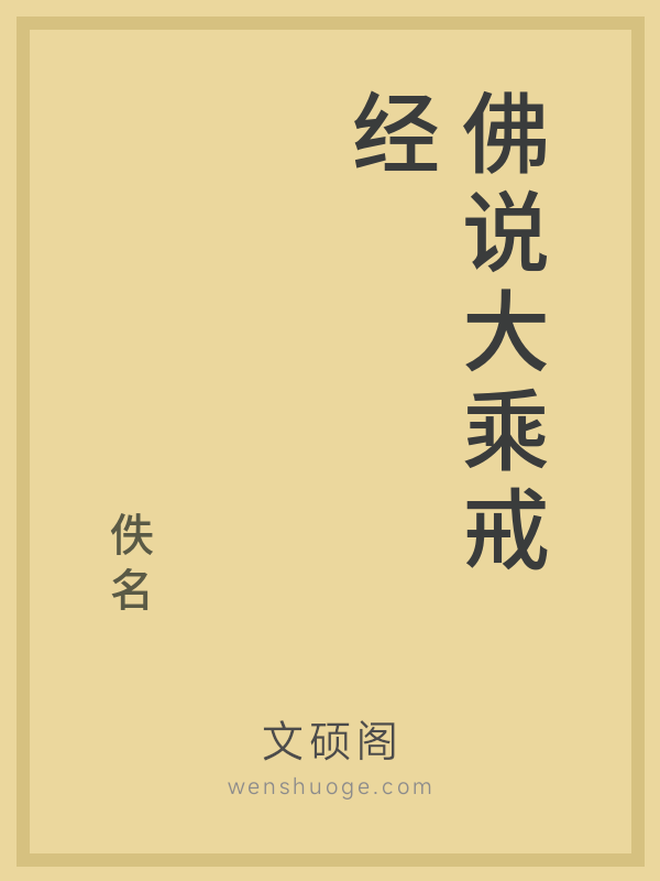 佛说大乘戒经 佛说大乘戒经