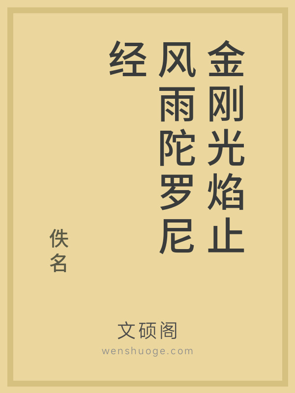 金刚光焰止风雨陀罗尼经的书籍封面