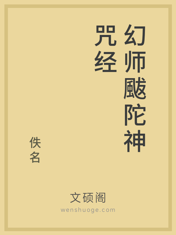 幻师颰陀神咒经的书籍封面