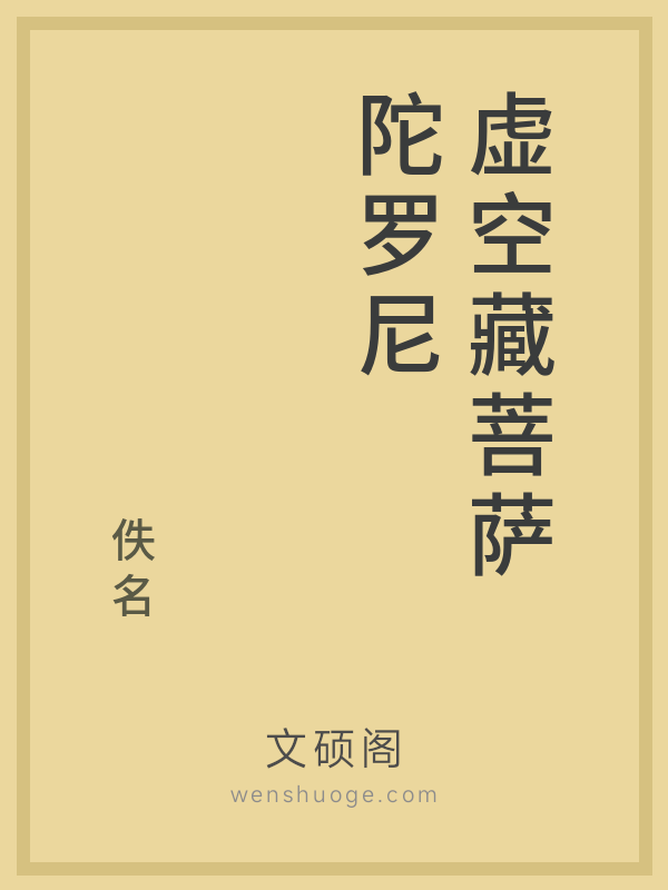 虚空藏菩萨陀罗尼的书籍封面