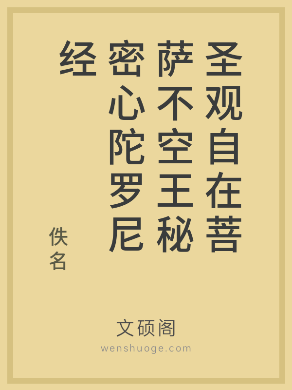 圣观自在菩萨不空王秘密心陀罗尼经的书籍封面