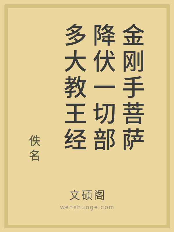 金刚手菩萨降伏一切部多大教王经的书籍封面