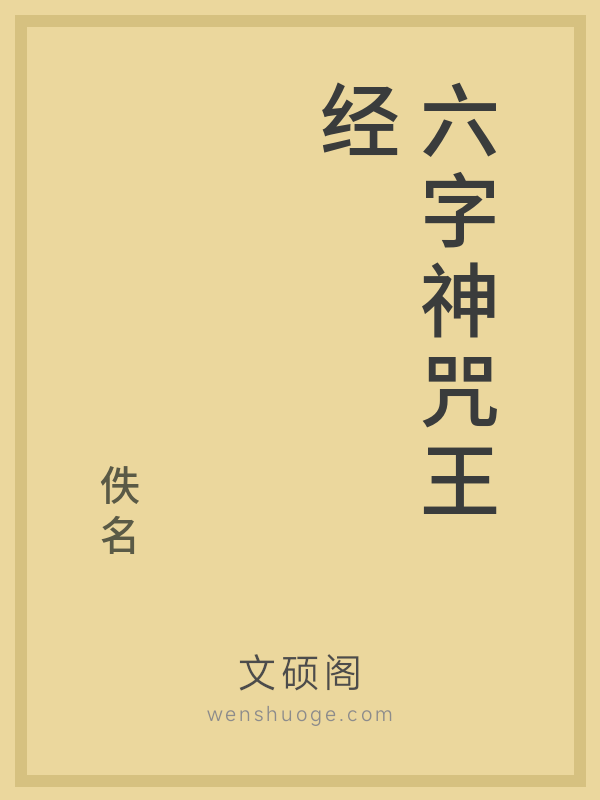 六字神咒王经的书籍封面