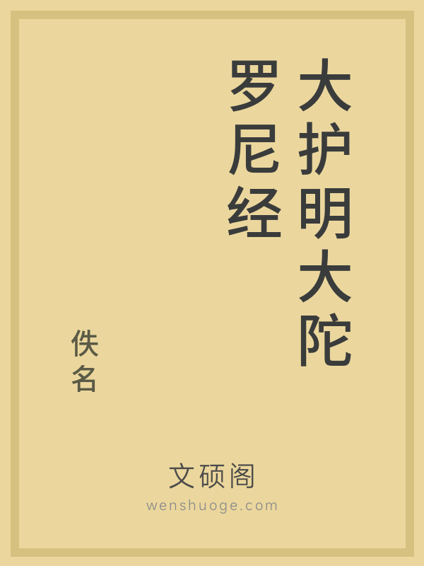 大护明大陀罗尼经 大护明大陀罗尼经