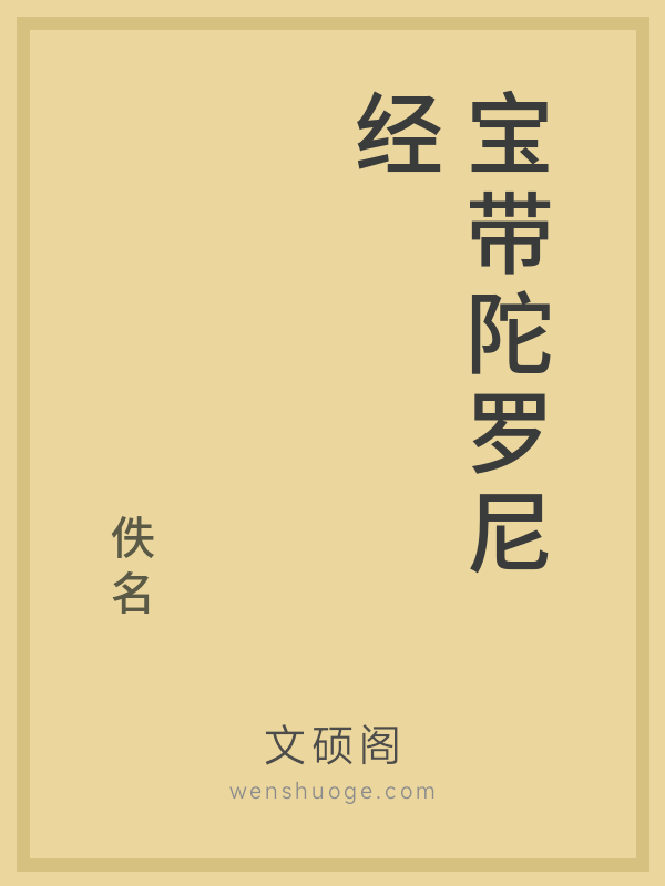 宝带陀罗尼经的书籍封面
