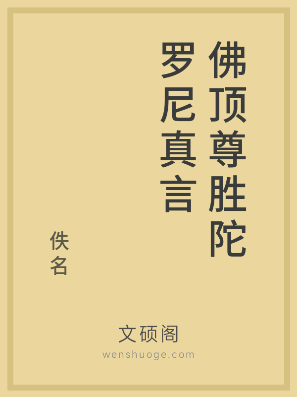 佛顶尊胜陀罗尼真言的书籍封面