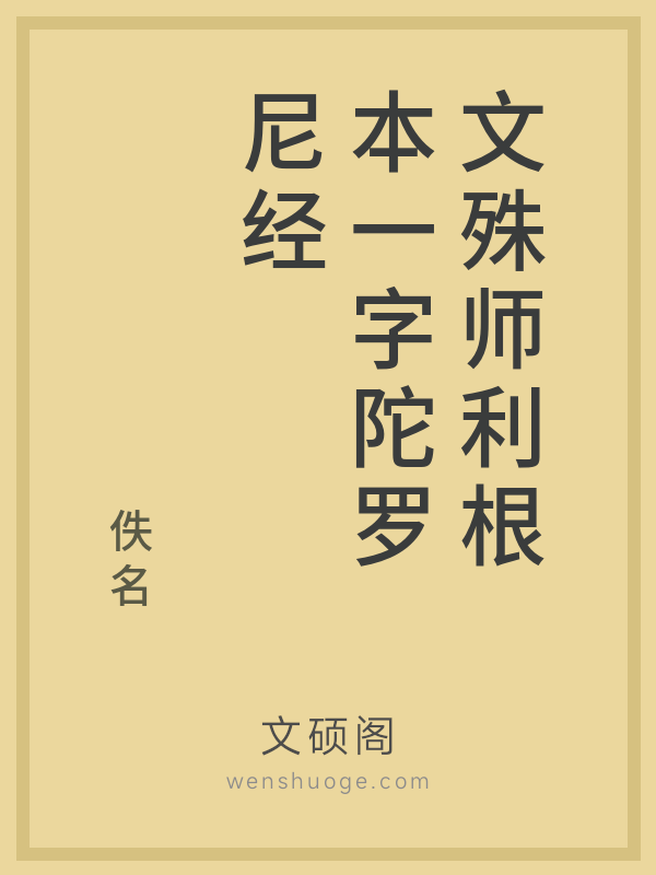 文殊师利根本一字陀罗尼经的书籍封面