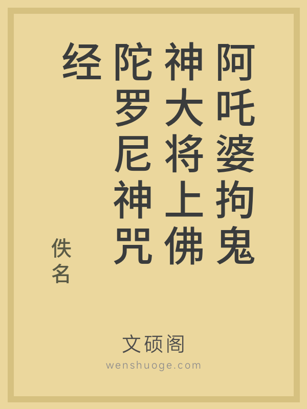 阿吒婆拘鬼神大将上佛陀罗尼神咒经的书籍封面