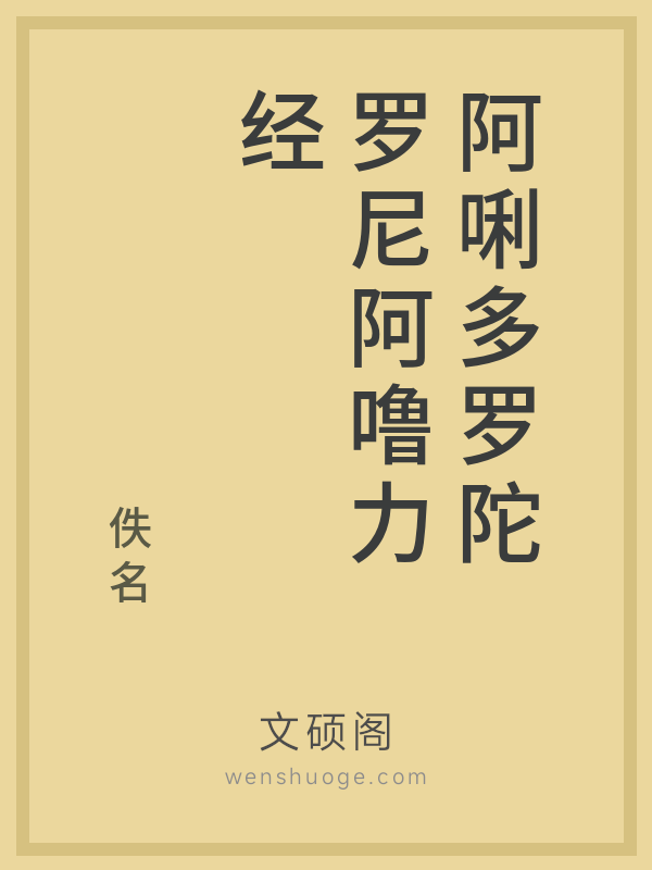 阿唎多罗陀罗尼阿噜力经的书籍封面