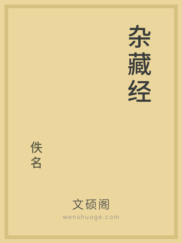 杂藏经的书籍封面