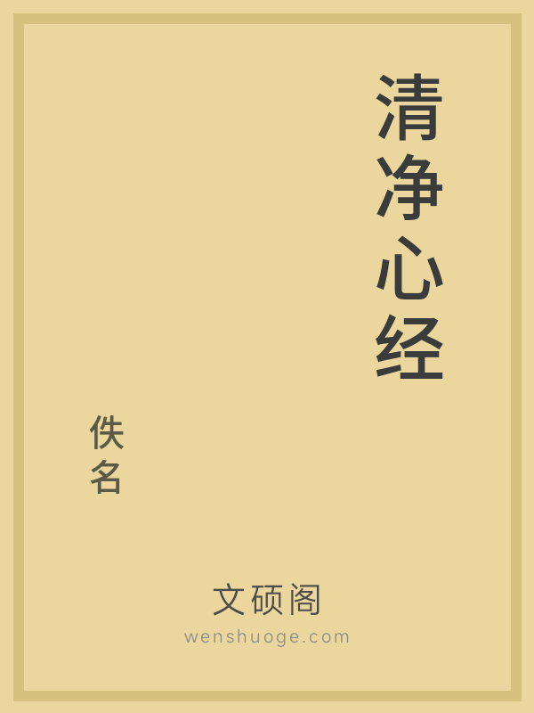 清净心经的书籍封面