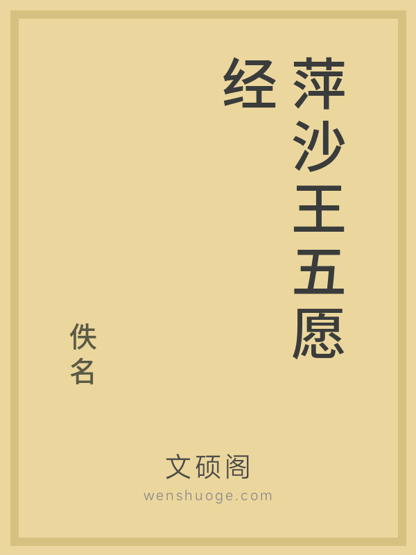 萍沙王五愿经的书籍封面