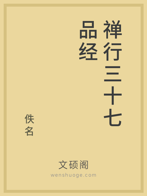 禅行三十七品经的书籍封面