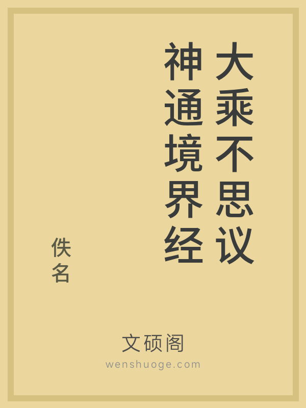 大乘不思议神通境界经的书籍封面