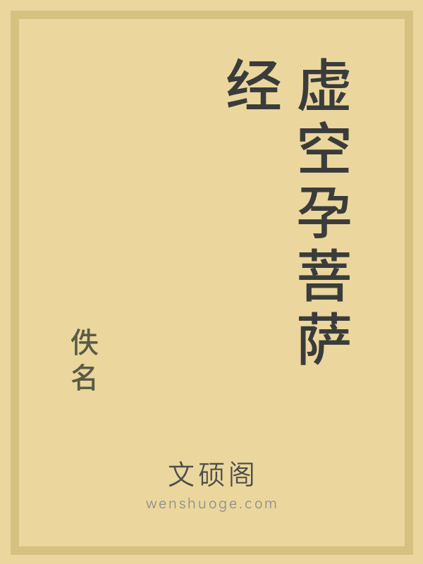 虚空孕菩萨经的书籍封面