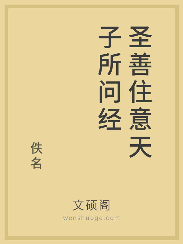 圣善住意天子所问经 圣善住意天子所问经