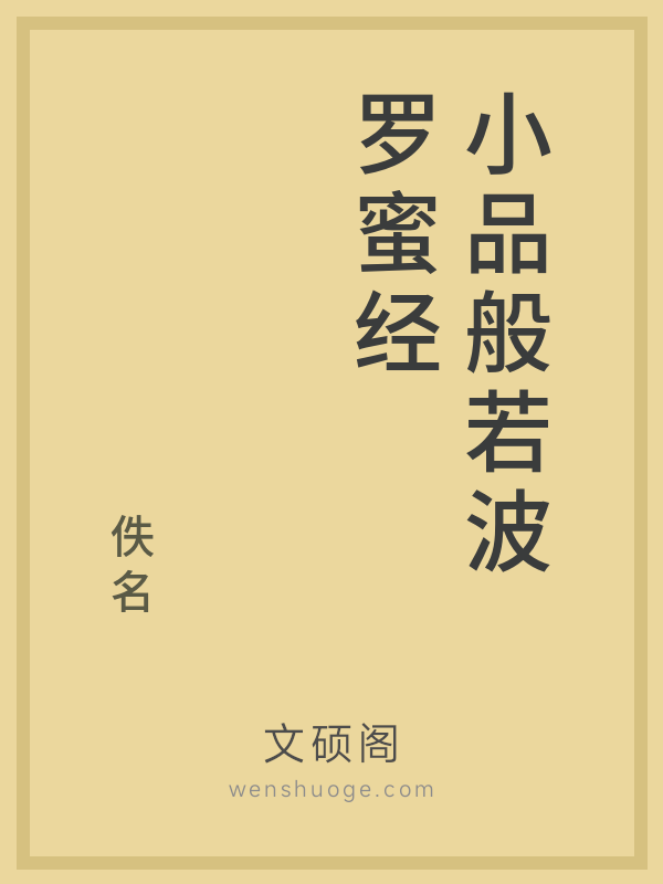 小品般若波罗蜜经的书籍封面