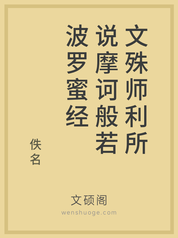 文殊师利所说摩诃般若波罗蜜经的书籍封面