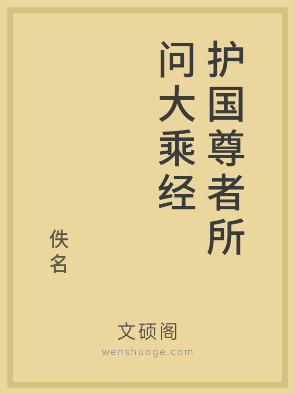 护国尊者所问大乘经的书籍封面