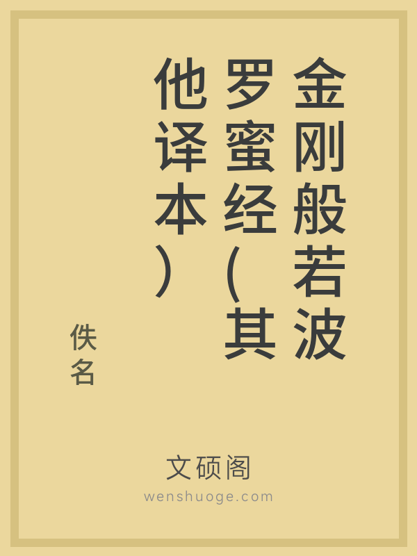 金刚般若波罗蜜经(其他译本)的书籍封面