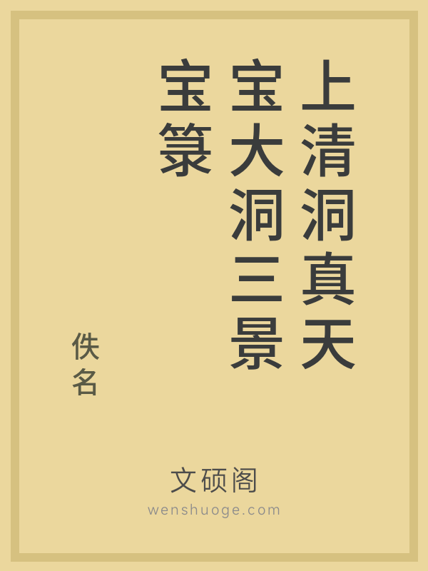 上清洞真天宝大洞三景宝箓 上清洞真天宝大洞三景宝箓