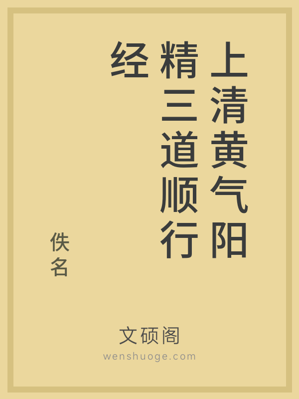 上清黄气阳精三道顺行经 上清黄气阳精三道顺行经