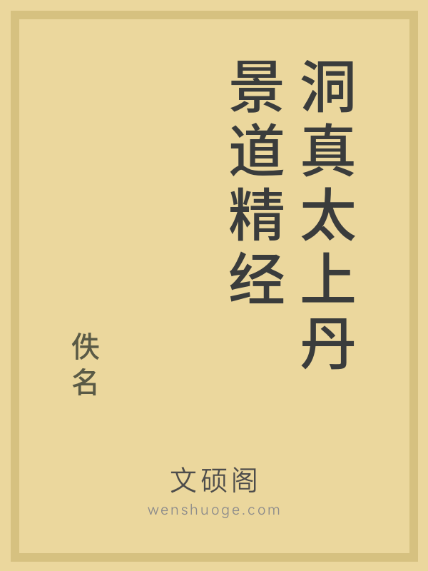 洞真太上丹景道精经 洞真太上丹景道精经