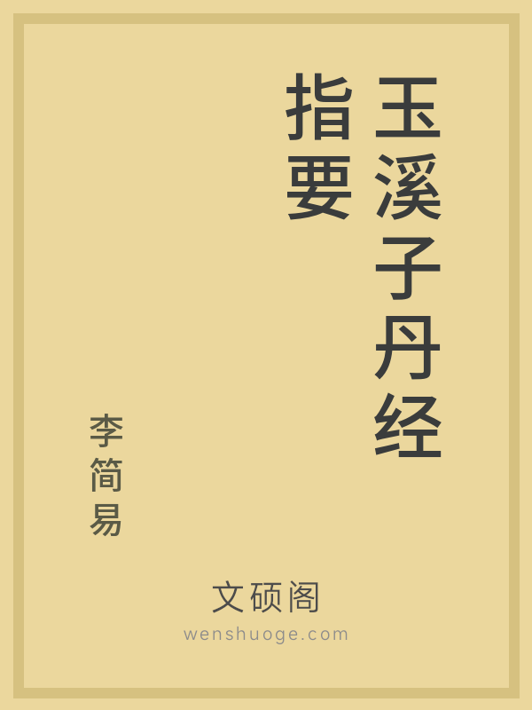 玉溪子丹经指要 玉溪子丹经指要