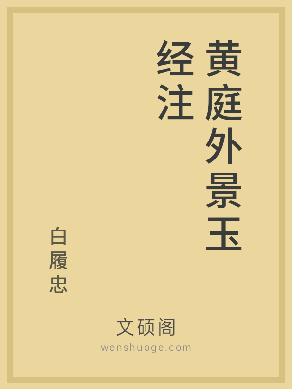 黄庭外景玉经注 黄庭外景玉经注