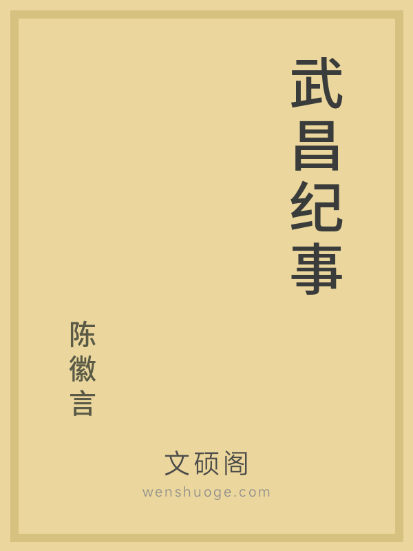 武昌纪事的书籍封面