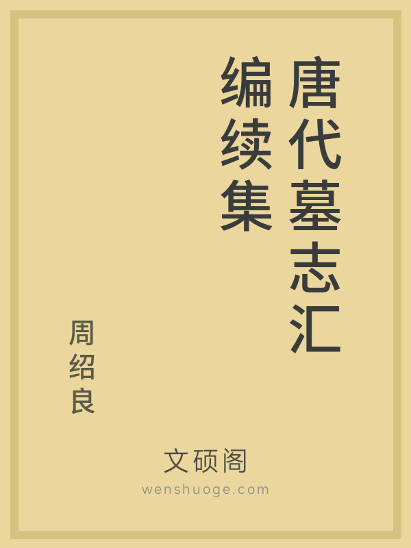 唐代墓志汇编续集 唐代墓志汇编续集