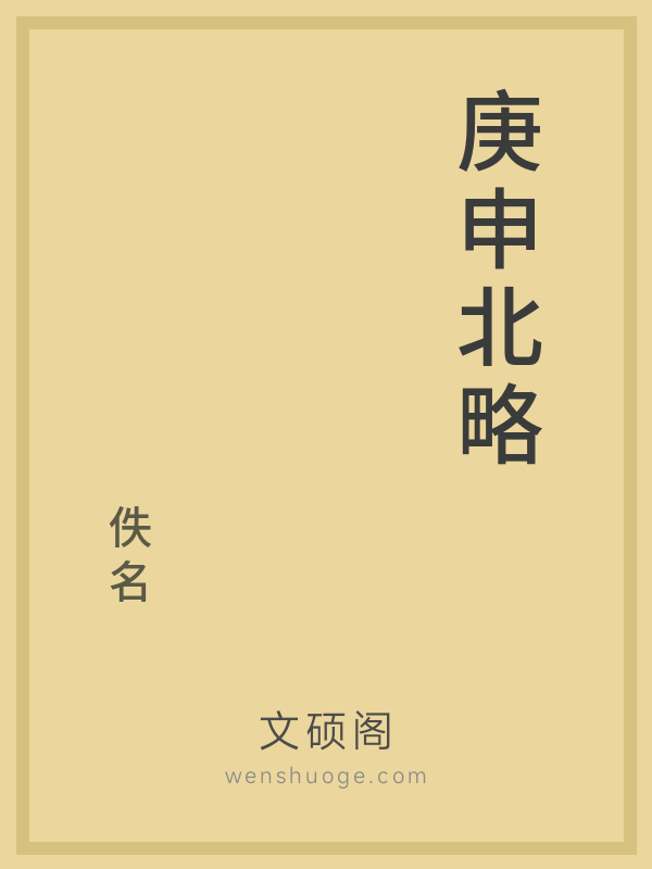 庚申北略的书籍封面