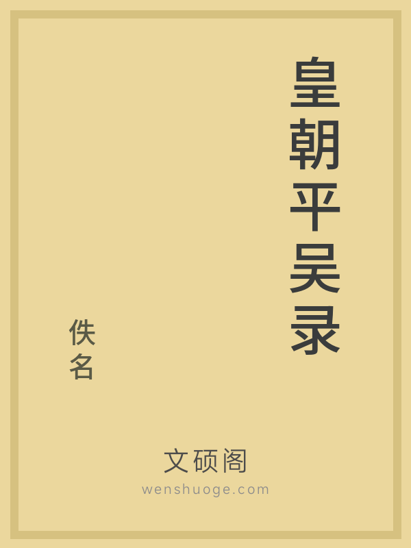皇朝平吴录的书籍封面