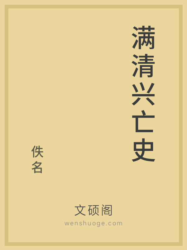 满清兴亡史的书籍封面